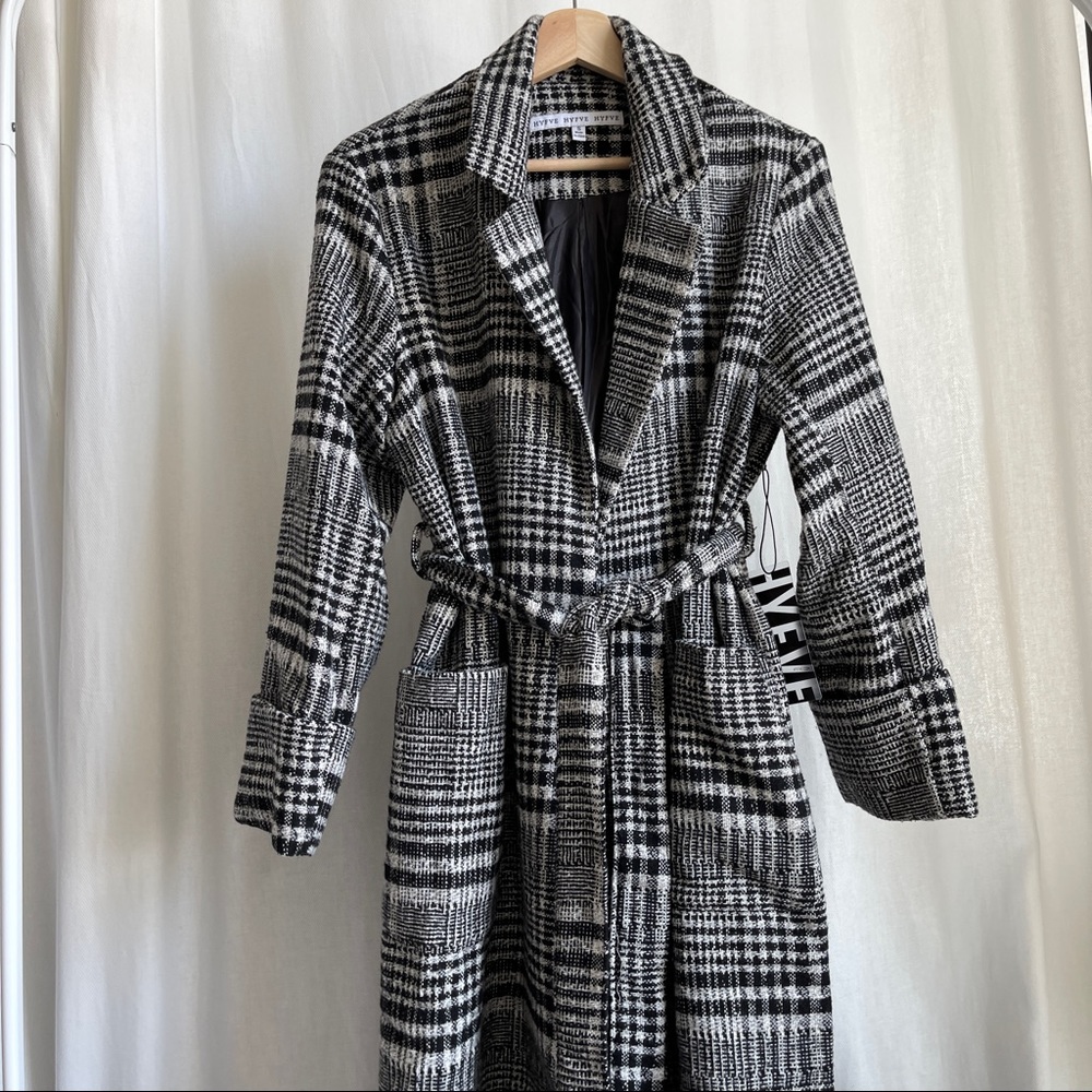 Plaid trench coat